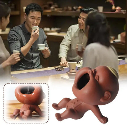 Cute Purple Sand Urine Boy Tea Pet Household Can Raise Tea Table Ornam