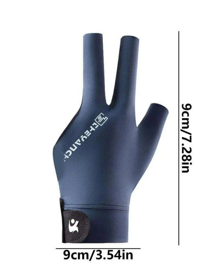 Left-Handed Billiards Glove - Three-Finger Design for Superior Performance