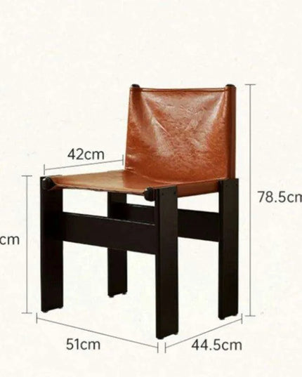 Luxurious Nordic Style Genuine Leather Dining Chair - Elegance Collection