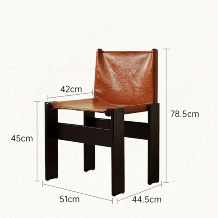 Luxurious Nordic Style Genuine Leather Dining Chair - Elegance Collection