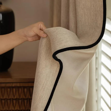Jacquard Chenille Blackout Curtains – Thickened Cotton & Linen, Custom Size