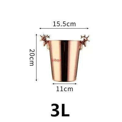 Majestic Deer Head Ice Bucket: Luxurious European Charm in Dual-Tone Design