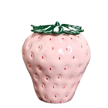 GooFine Strawberry Shaped Ceramic Tea Jar - Sealed & Moisture-Proof