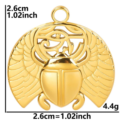 Beads Cage77 Punk Animal Charm Pendant - Gold Plated Stainless Steel
