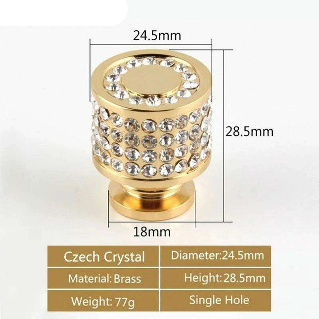 Luxurious Gold and Crystal Cabinet Pulls - Exquisite Design and Lasting Quality