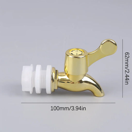 Golden Plastic Beverage Dispenser Replacement Tap - Elegant Design, Safe for Beverages, Hassle-Free Setup