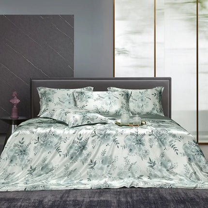 Mulberry Silk Bedding Set — 4-Piece Vintage Boho Design, 22mm