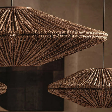 Xiaowei Wabi Sabi Chandelier - Antique Rattan Art Lighting Fixture