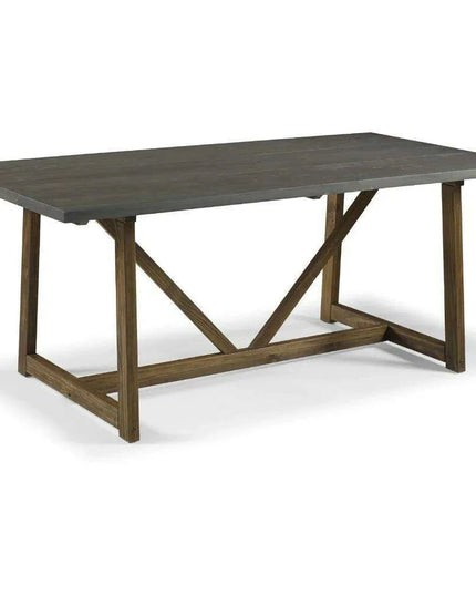 Charming Rustic Farmhouse Solid Pine Wood Dining Table - 72 Inch Modern Design in Grey/Brown for 6 Guests - 150 lbs Capacity