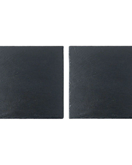 Natural Slate Charcuterie Board Set - Stylish 20x20cm Black Serving Plates for Entertaining