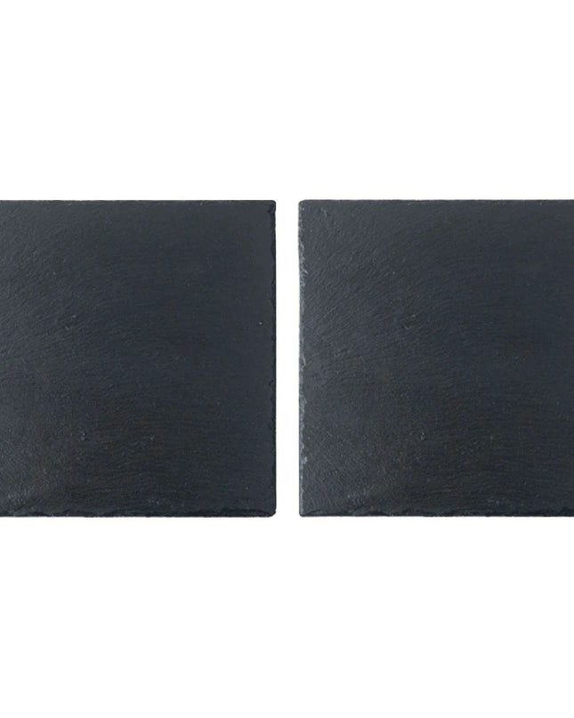 Natural Slate Charcuterie Board Set - Stylish 20x20cm Black Serving Plates for Entertaining