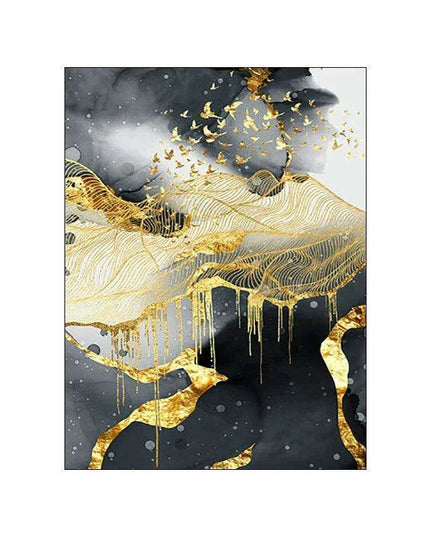 Luxe Golden Marble Canvas Art: Elevate Your Contemporary Home Aesthetic