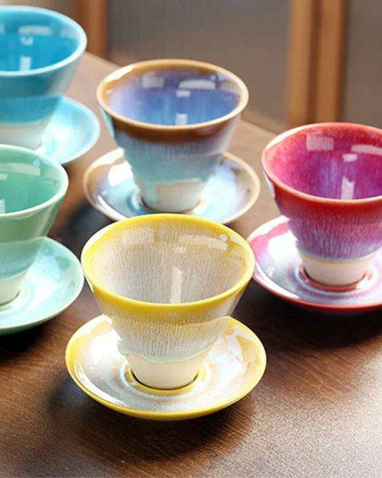 Artisan Floral-Inspired Japanese Ceramic Tea and Coffee Set