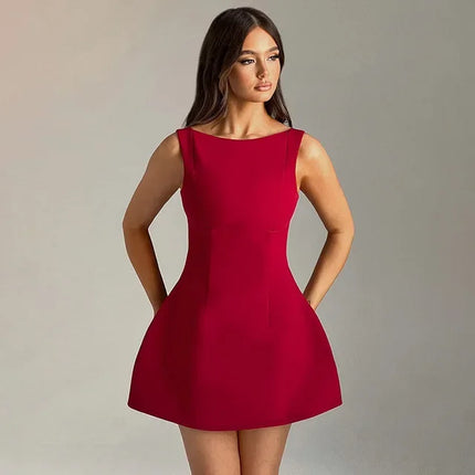 Backless Spaghetti Strap A-Line Mini Dress — Women's Party Dress | Très Elite