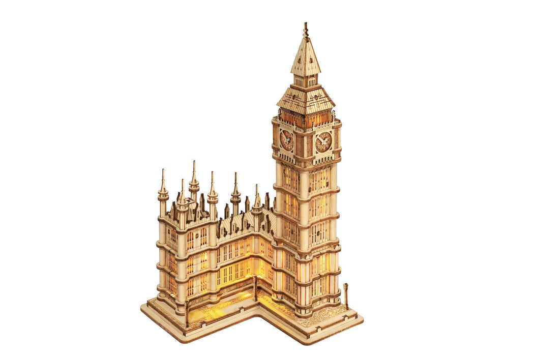 3D Architectural Wooden Puzzle Set: Build Big Ben, Tower Bridge & Five-Storied Pagoda