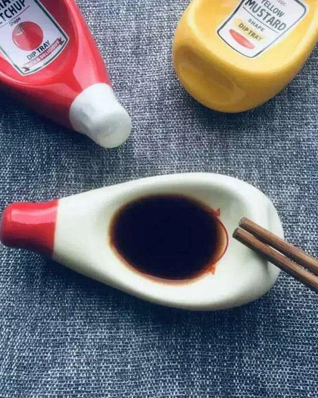 Quirky Tomato and Mustard Shaped Ceramic Dipping Bowls for Elegant Entertaining