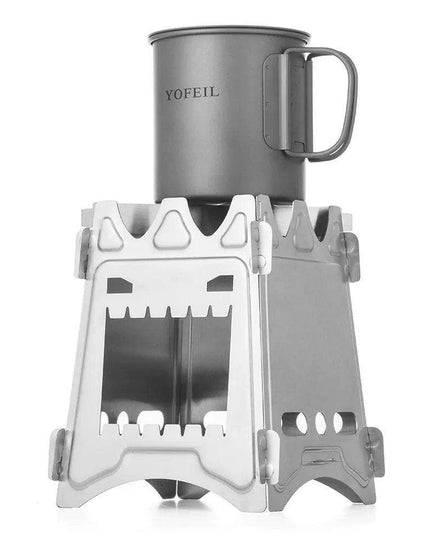 Compact Outdoor Stainless Steel Camping Stove - Perfect for Hiking and Wilderness Cooking