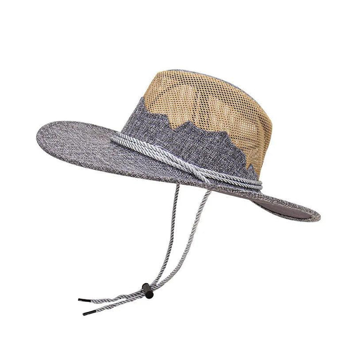 Men's Versatile Adjustable Straw Cowboy Hat for Beach and Outdoor Fun