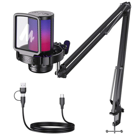 Elite RGB USB Gaming Microphone with Exceptional Clarity and Advanced Noise Cancellation