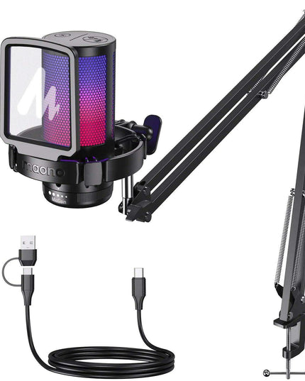 Elite RGB USB Gaming Microphone with Exceptional Clarity and Advanced Noise Cancellation