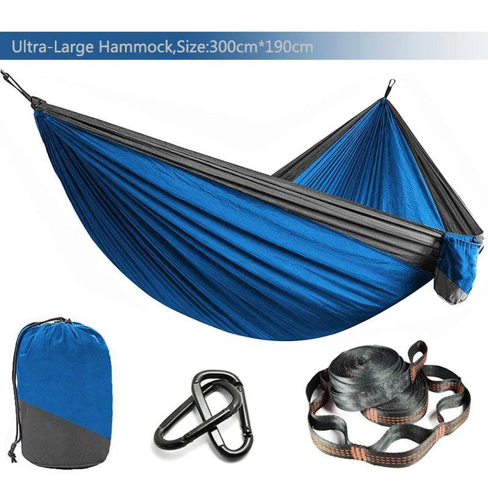 Hammock with Tree Straps | Parachute Nylon | Carabiners | Camping