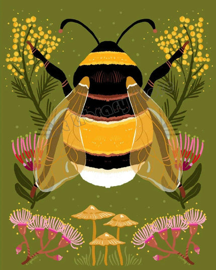 Enchanting Insect Canvas Art: Vibrant Moth and Golden Beetle Decor for a Playful Home