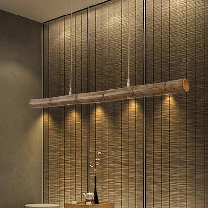 Xiaowei LED Chandelier - Creative Bamboo Design for Bar & Tea Rooms