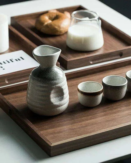 Nordic Elegance Black Walnut Serving Tray - Perfect for Hosting Teas and Fruits