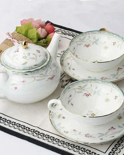 Sleek Black Bone China Tea Set for Two - A Luxurious Japanese Tea Experience