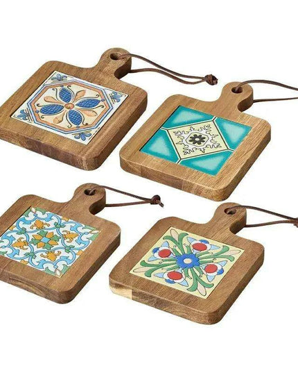 Chic Wooden Beverage Coasters - Heat-Resistant Drink Pads for Home and Workspace