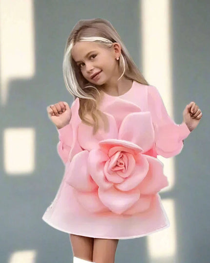 Elegant Floral Summer Dress for Girls - Perfect Party and Stage Show Outfit