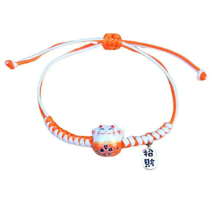 Charming Kawaii Cat Couple Love Bracelet – Adorable Braided Accessory from Japan