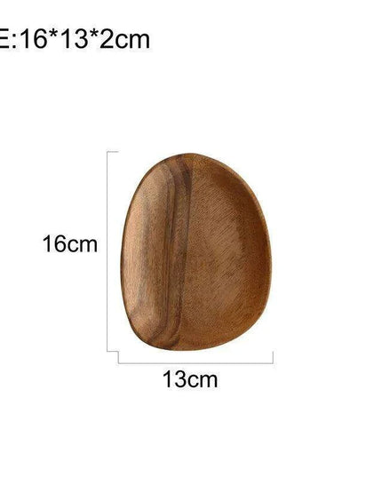Rustic Irregular Oval Wooden Serving Platters for Sushi, Fruits, and Bread - Distinctive Decorative Dinner Plates for Home