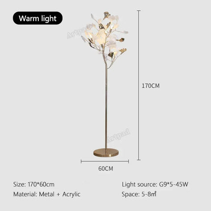 Nordic Ginkgo Leaf Tall Floor Lamp