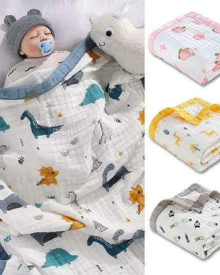 Charming Cartoon Cotton Swaddle Blanket for Infants - Multi-Functional Baby Wrap