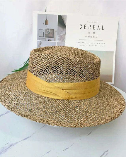 Chic Adjustable Wide Brim Straw Hat for Women - Stylish Sun Protection Beach Accessory Available in 50 Colors