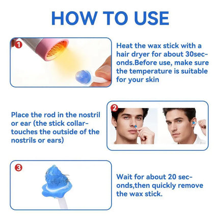 Disposable Nose Hair Wax Sticks with Collar Guard, 10–30 Pieces