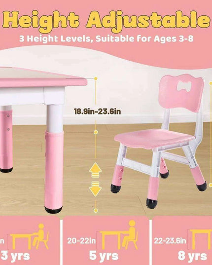 Versatile Adjustable Art Table and Chair Set for Kids - Perfect for Creative Fun and Easy Cleanup