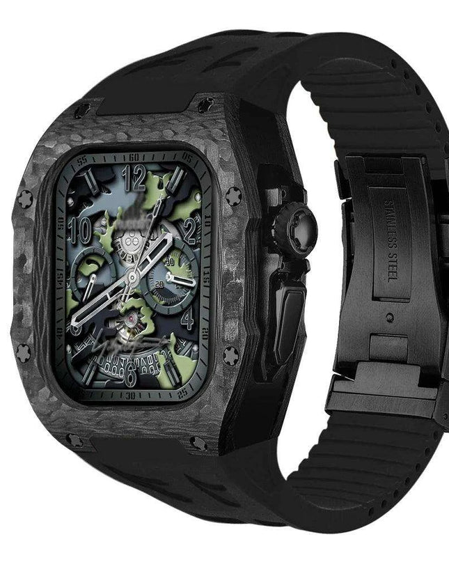 Luxurious Carbon Fiber Upgrade Set for Apple Watch: Elevate Your Style and Protection