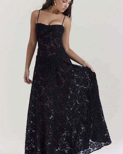 Stunning Backless A-line Maxi Dress with Adjustable Straps – Ideal for Celebratory Events & Summer Gatherings