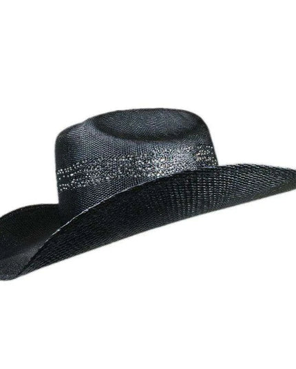 Unisex Wide Brim Hollow Straw Cowboy & Cowgirl Sun Hat - Adjustable Fit 55-61cm