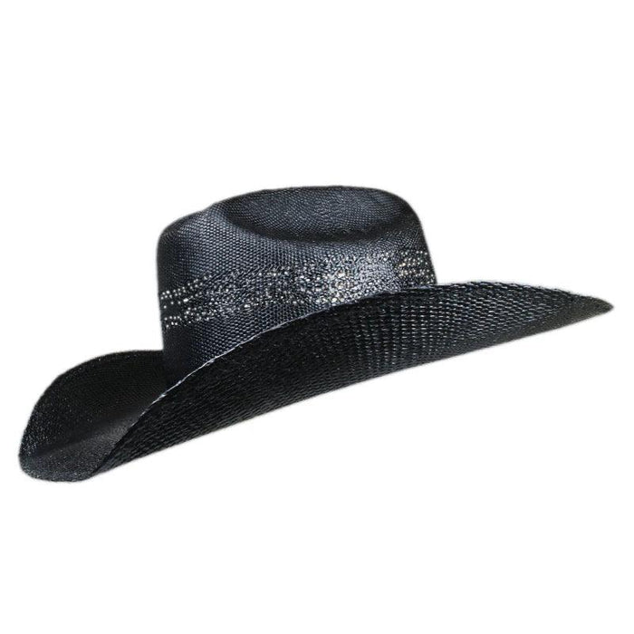 Unisex Wide Brim Hollow Straw Cowboy & Cowgirl Sun Hat - Adjustable Fit 55-61cm