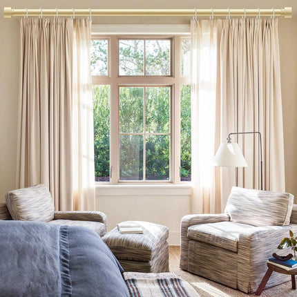 DFHH555 1" Heavy Duty Adjustable Curtain Rod, 30-60", Gold, Easy Insta