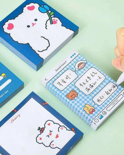 Whimsical Bear-Themed Sticky Notes Set - 80-Pieces to Brighten Your Workspace