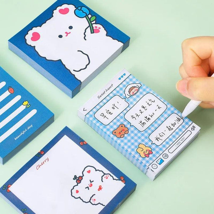 Whimsical Bear-Themed Sticky Notes Set - 80-Pieces to Brighten Your Workspace