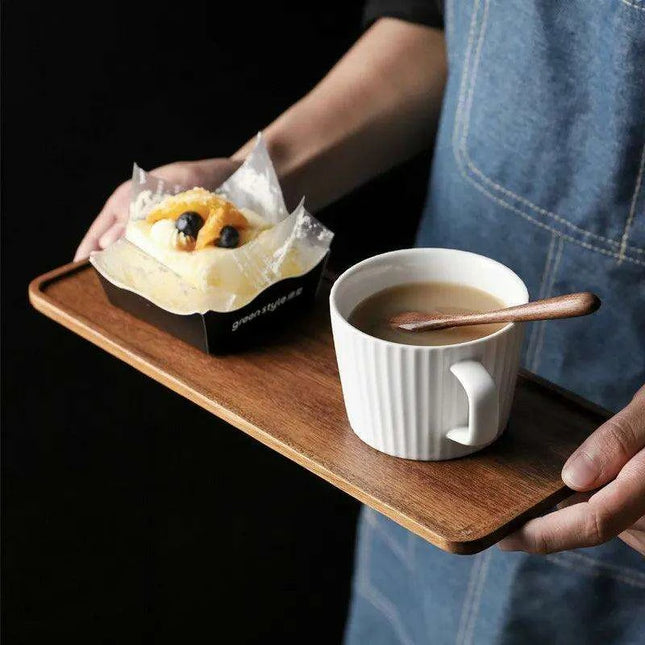 Elegant Wooden Rectangle Serving Tray for Snacks and Appetizers - Perfect for Home and Hospitality