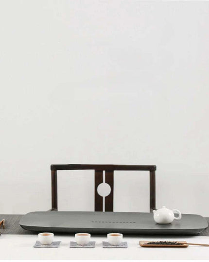 Elegant Natural Stone Tea Serving Tray - Modern 1-Piece Decorative Set, 50x20cm