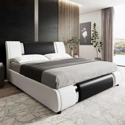 Modern Adjustable Curved Headboard Stainless Steel Bed Frame