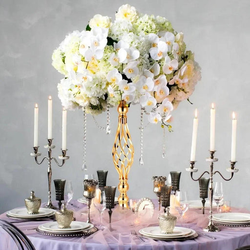 Elegant Gold Wedding Centerpieces - Set of 20 Exquisite Metal Flower Stands