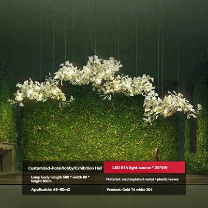 Ginkgo Leaf Combination Chandelier - Loft & Staircase